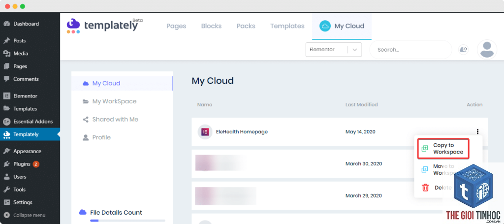 workspace elementor