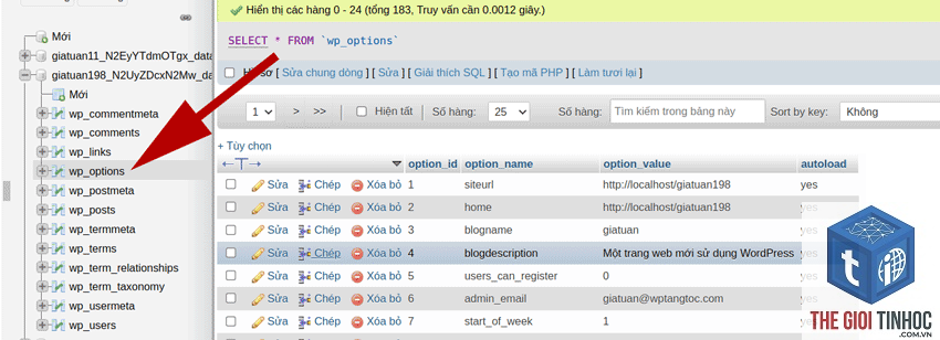 wp options wordpress là gì
