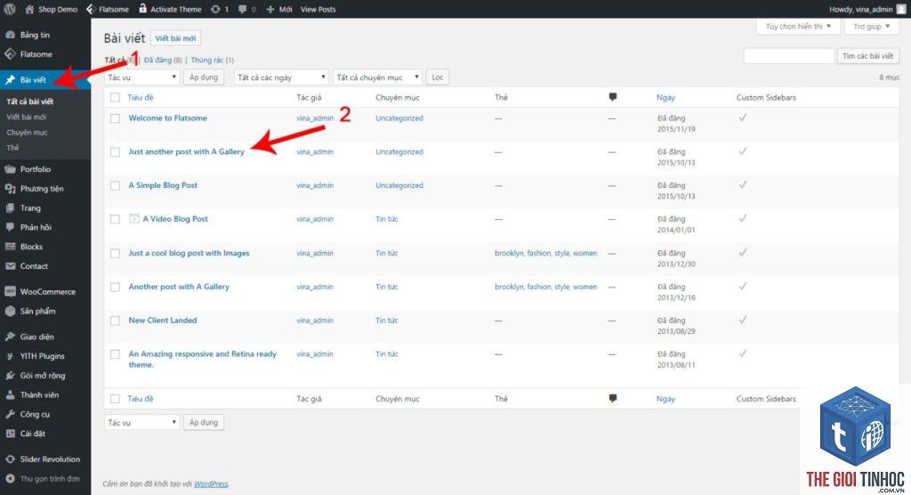 xem danh sách bài viết wordpress