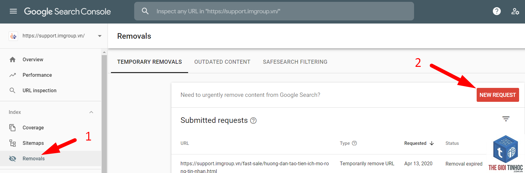 xóa url khỏi google search console - Hình 3