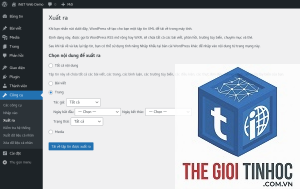 xuất dữ liệu wordpress