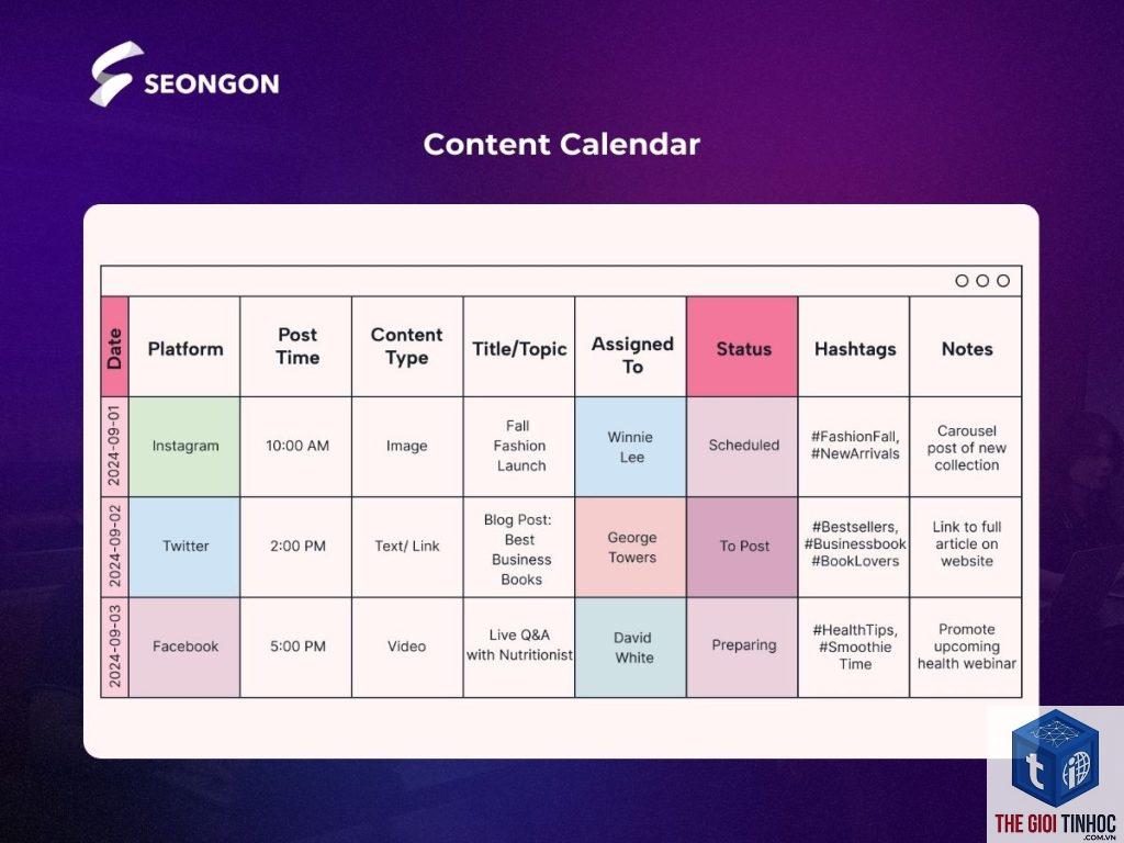 content calendar là gì