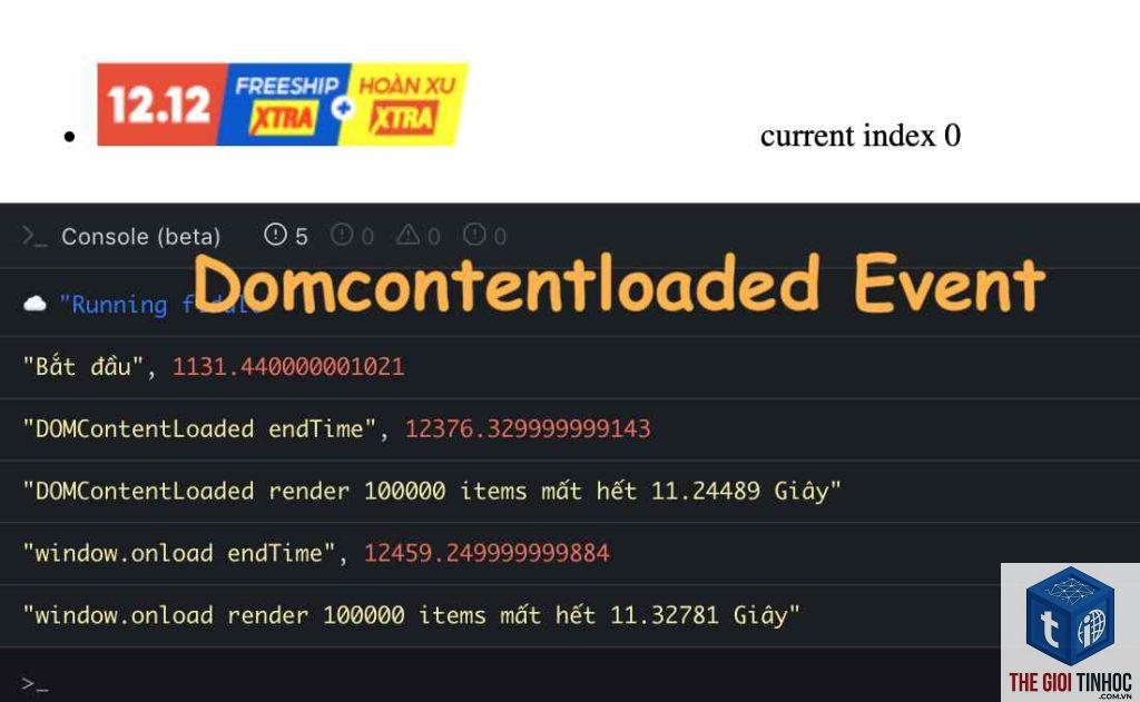 dom content loaded là gì