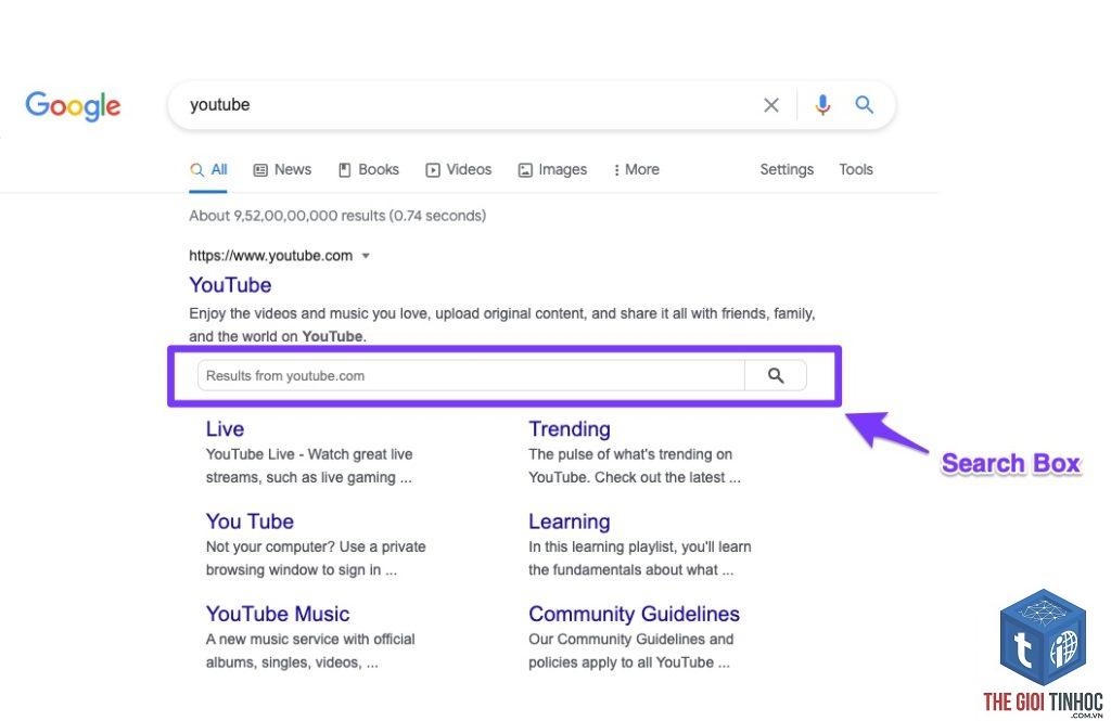 sitelinks search box schema là gì