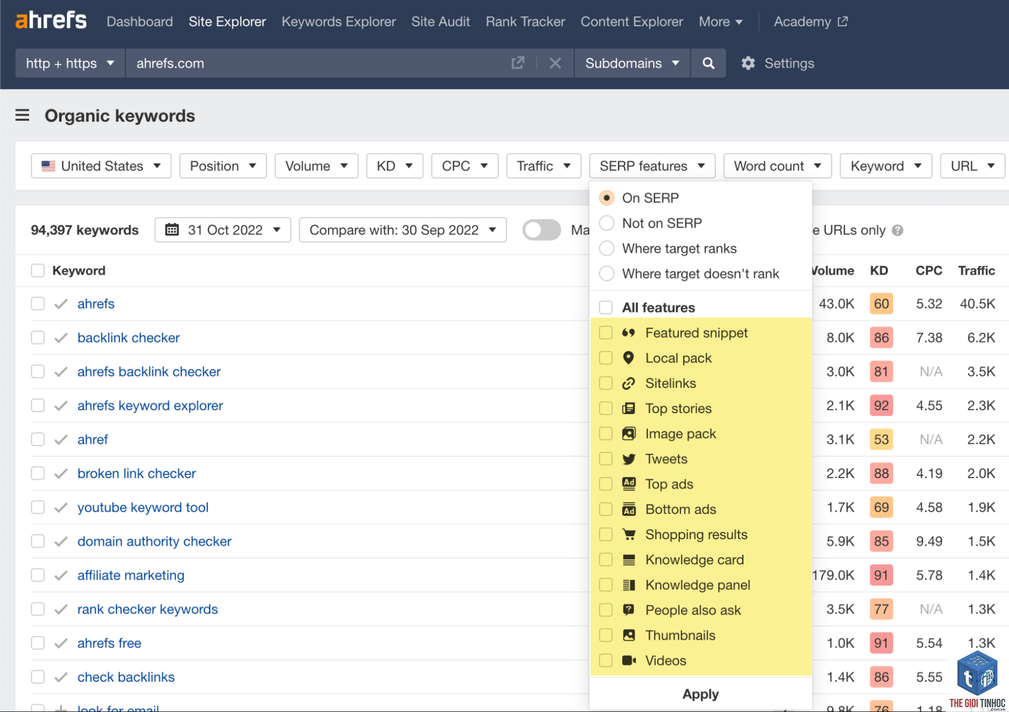 filter keywords by serp features ahrefs - Image 5