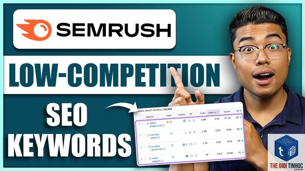 high volume low competition keywords semrush
