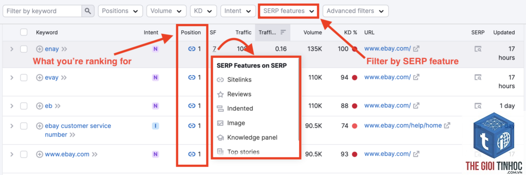 serp features semrush